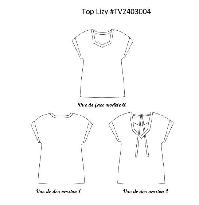 #TV2403004 Patron Top Lizy 4 en 1 